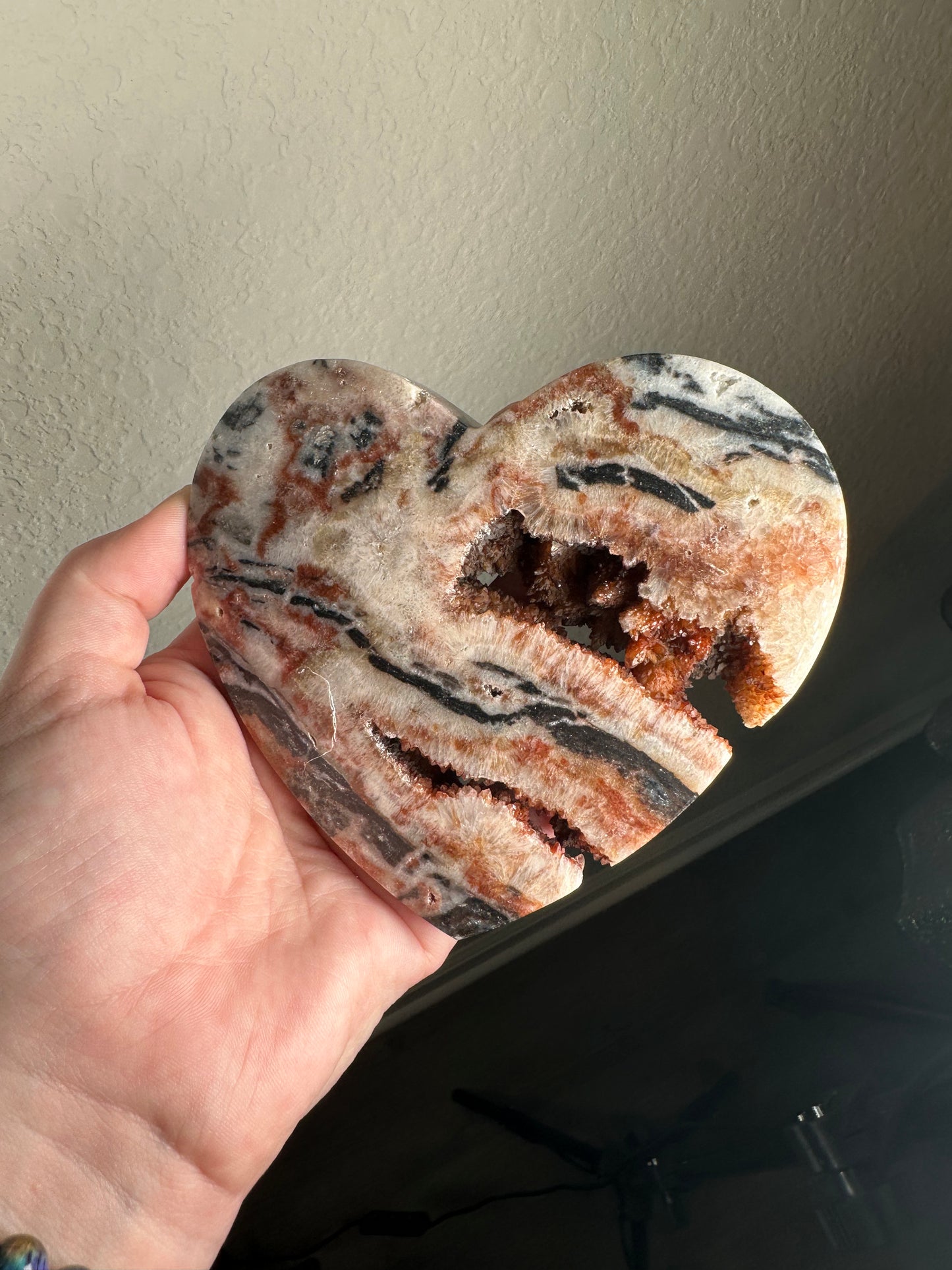 Large Agate with Amethyst Heart